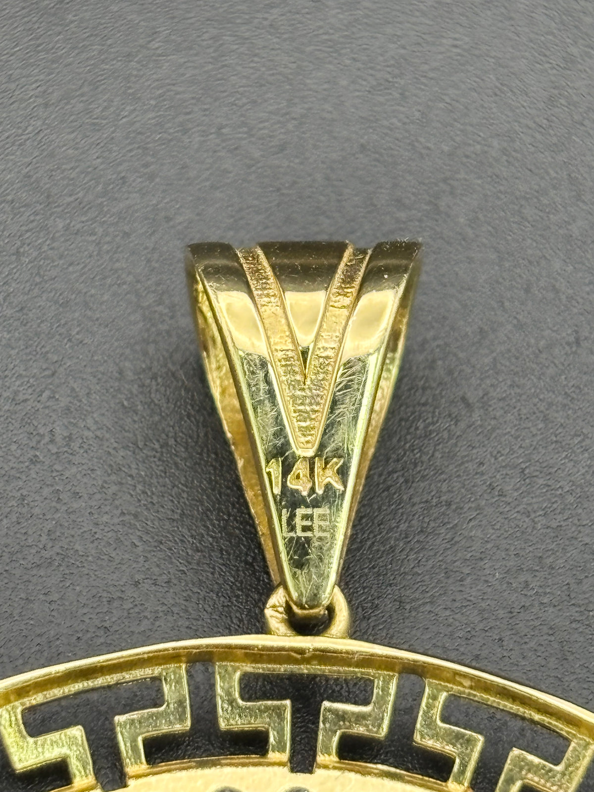 14k Solid Gold Centenario Pendant