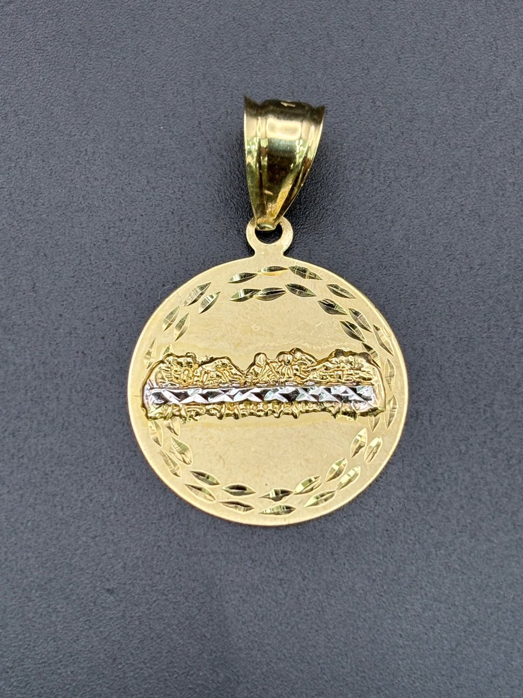 14k Solid Gold Last Supper Pendant