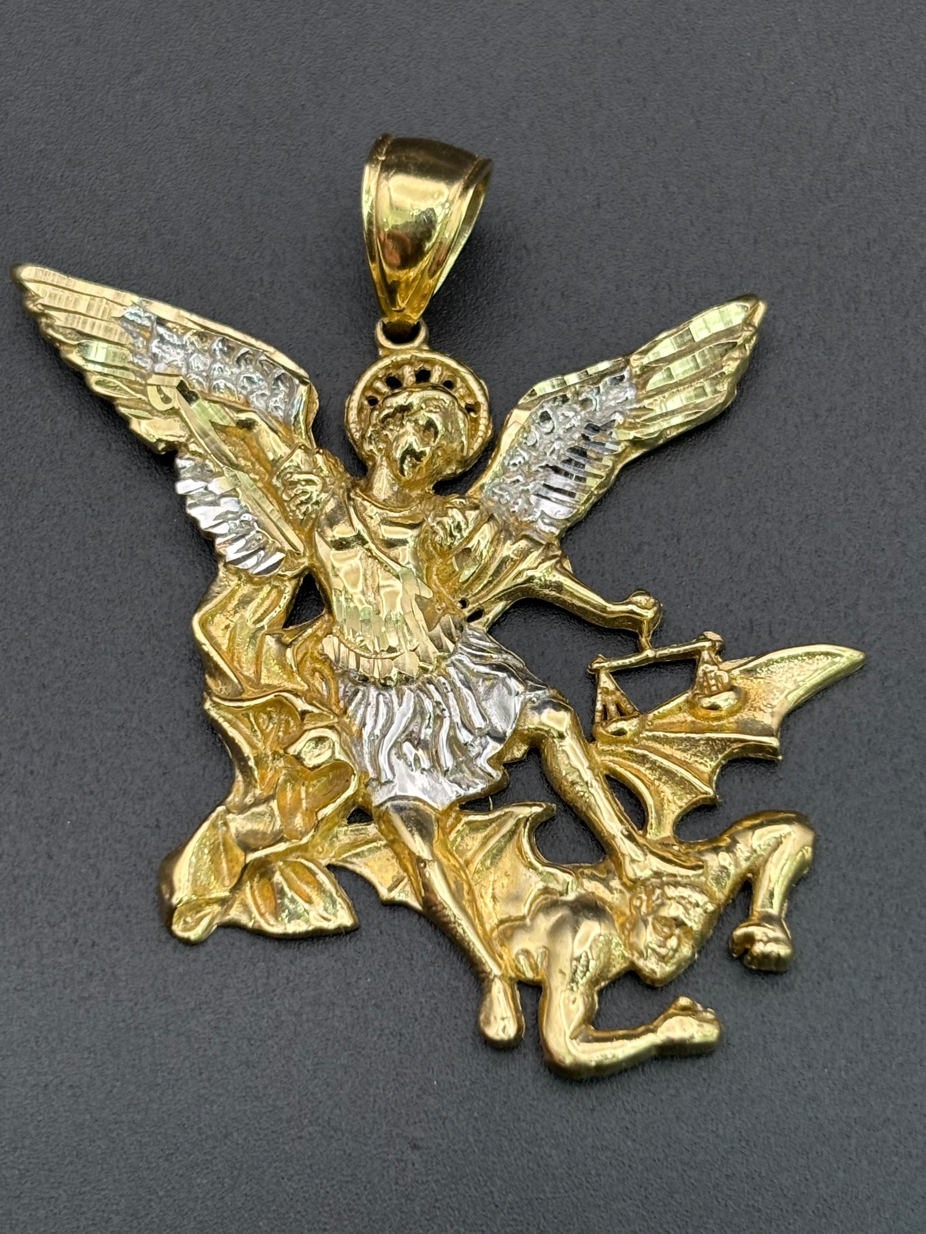 14k Solid Gold Saint Michael the Archangel