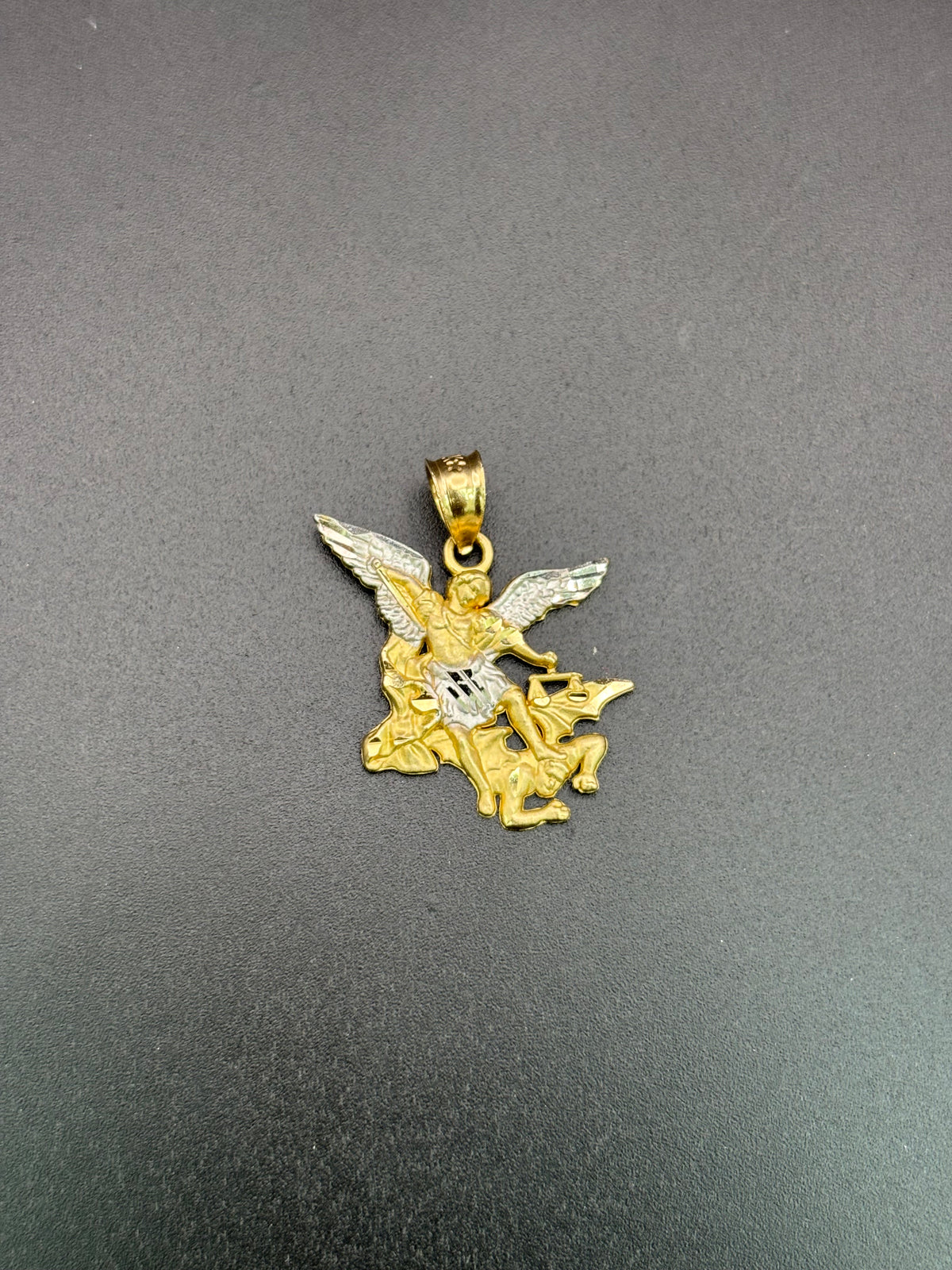 14k Solid Gold Saint Michael the Archangel Pendant