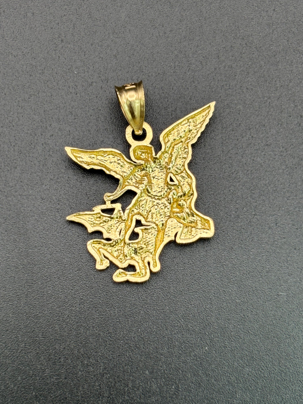 14k Solid Gold Saint Michael the Archangel Pendant