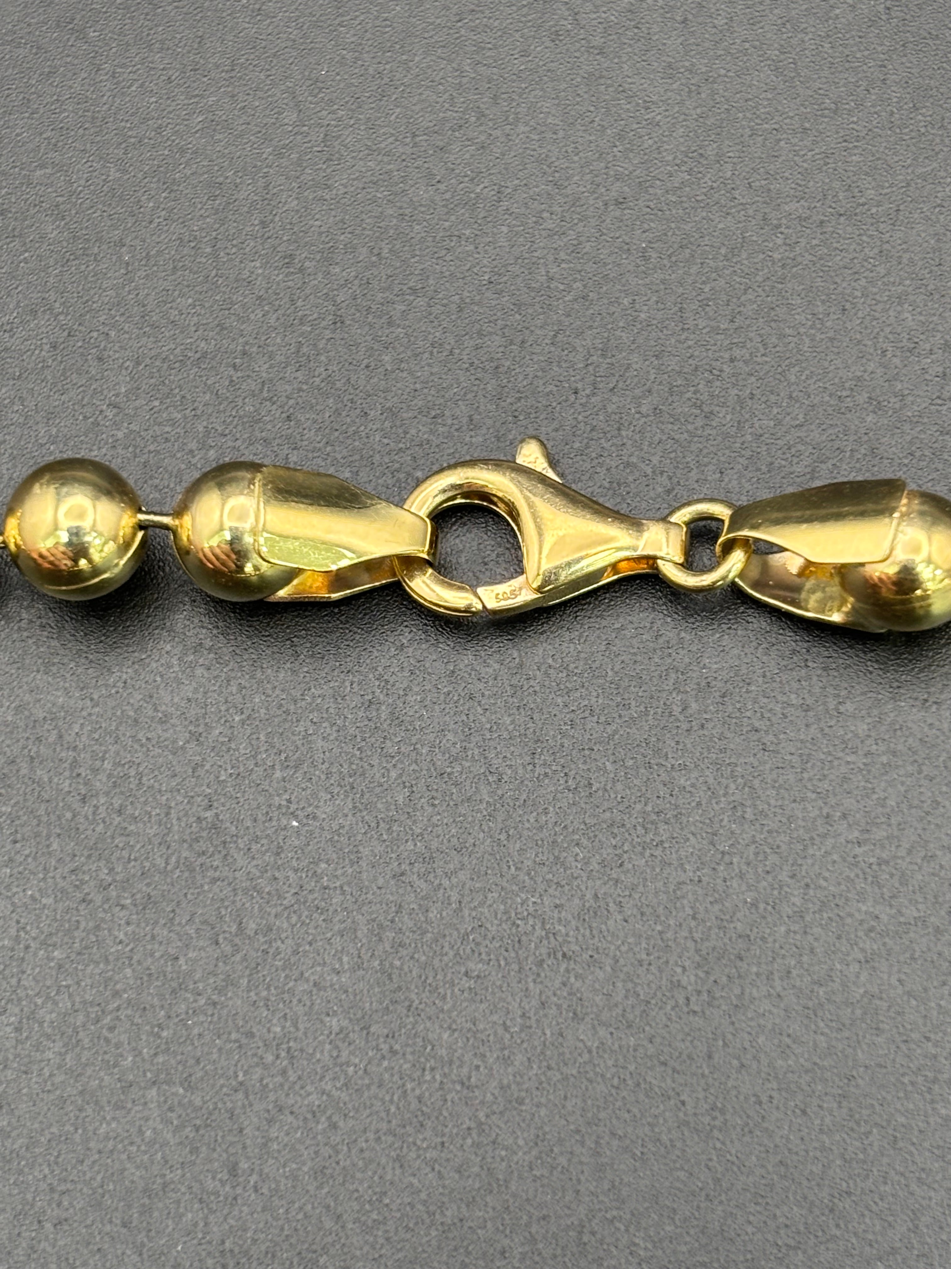 14k Solid Gold Balls Necklace