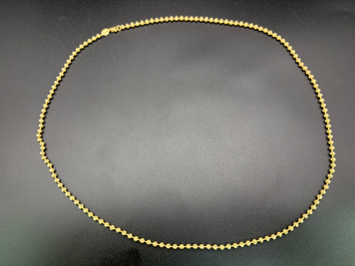 14k Solid Gold Necklace Balls Speres