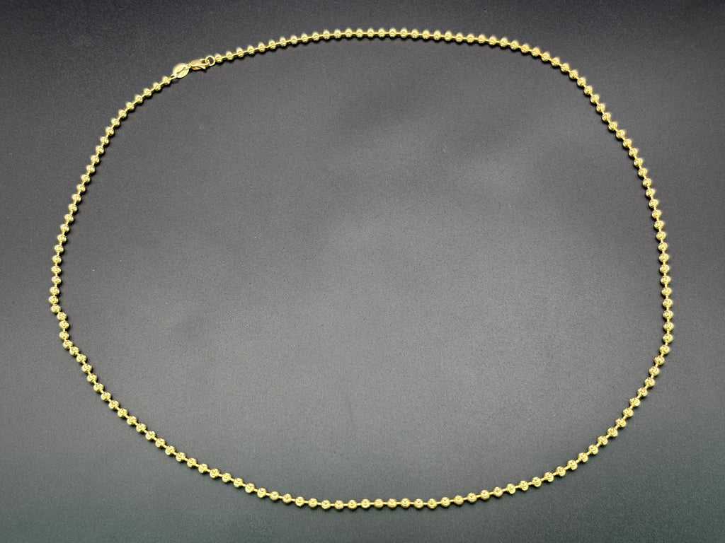 14k Solid Gold Necklace Balls Speres