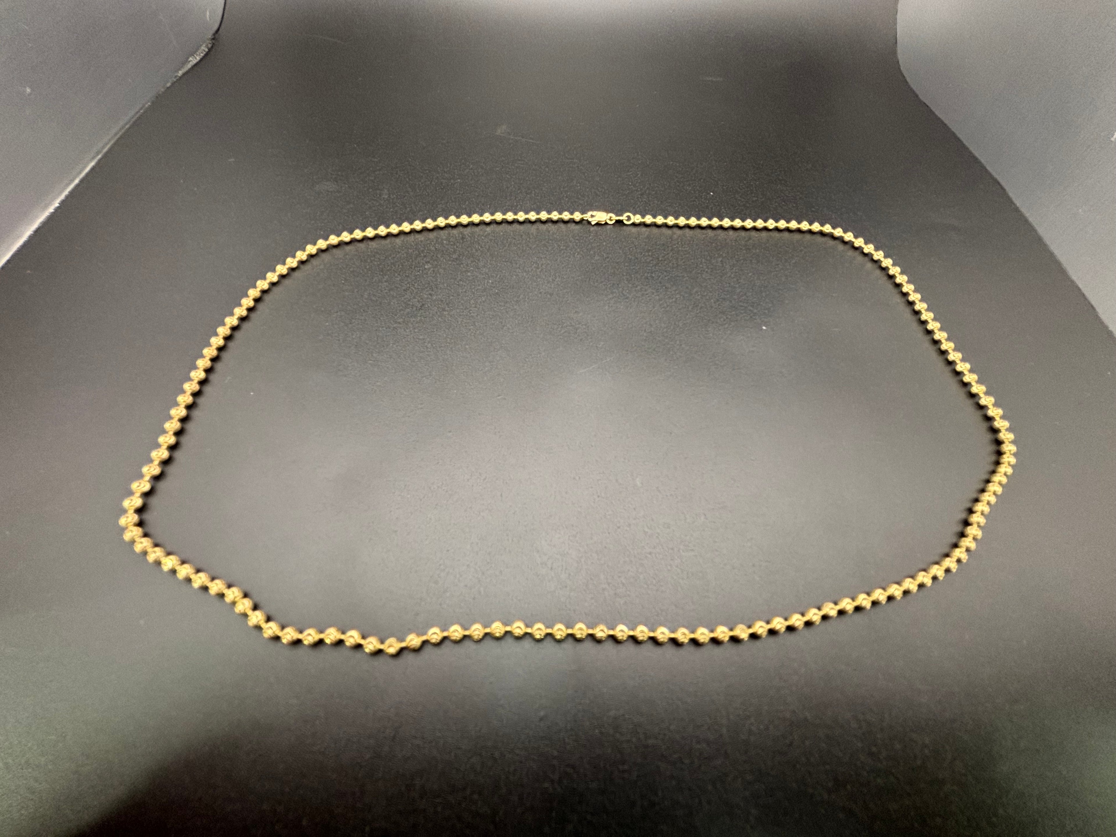14k Solid Gold Necklace Balls Speres