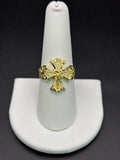 10k Solid Gold Ring Christ Cross Nugget