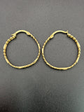 14k Solid Gold Figaro Hoop Earrings