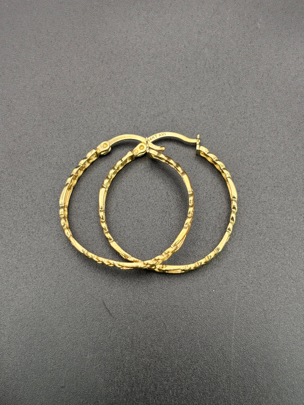 14k Solid Gold Figaro Hoop Earrings