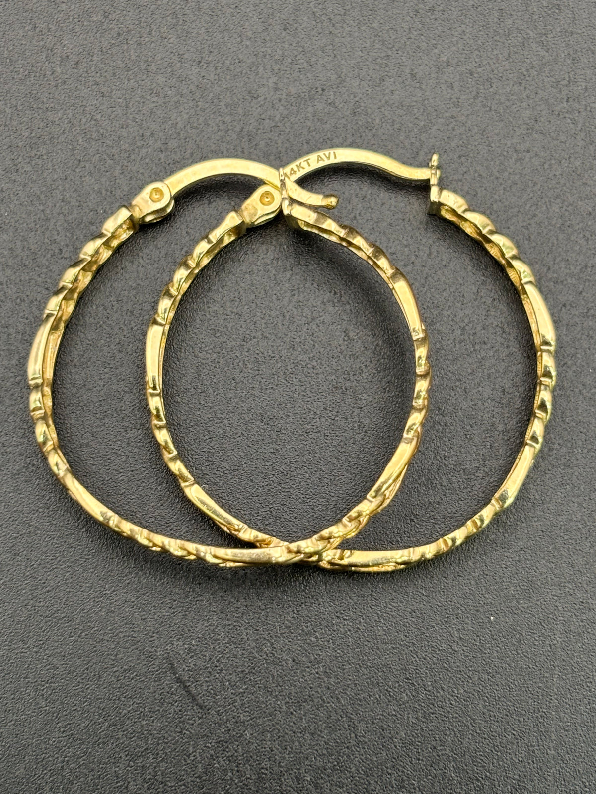 14k Solid Gold Figaro Hoop Earrings