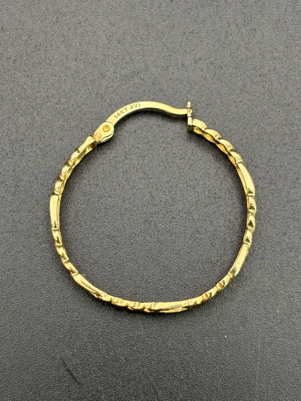 14k Solid Gold Figaro Hoop Earrings
