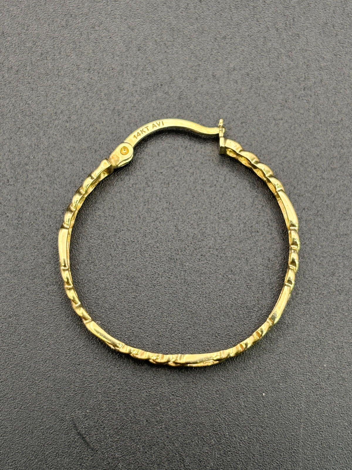 14k Solid Gold Figaro Hoop Earrings