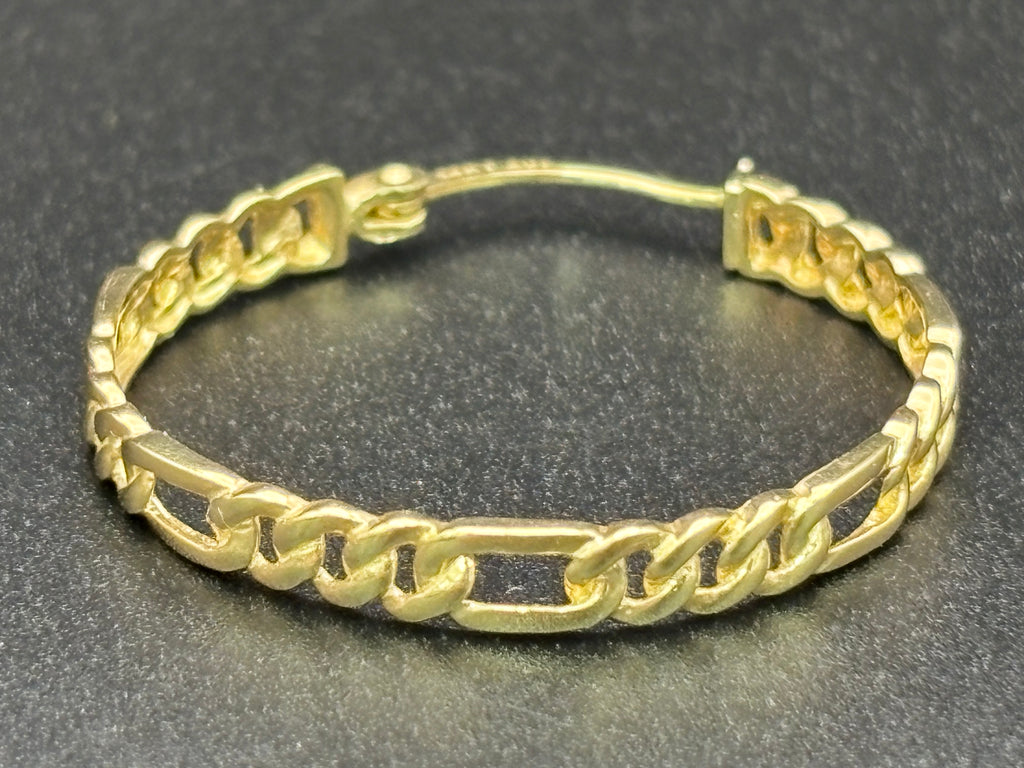 14k Solid Gold Figaro Hoop Earrings