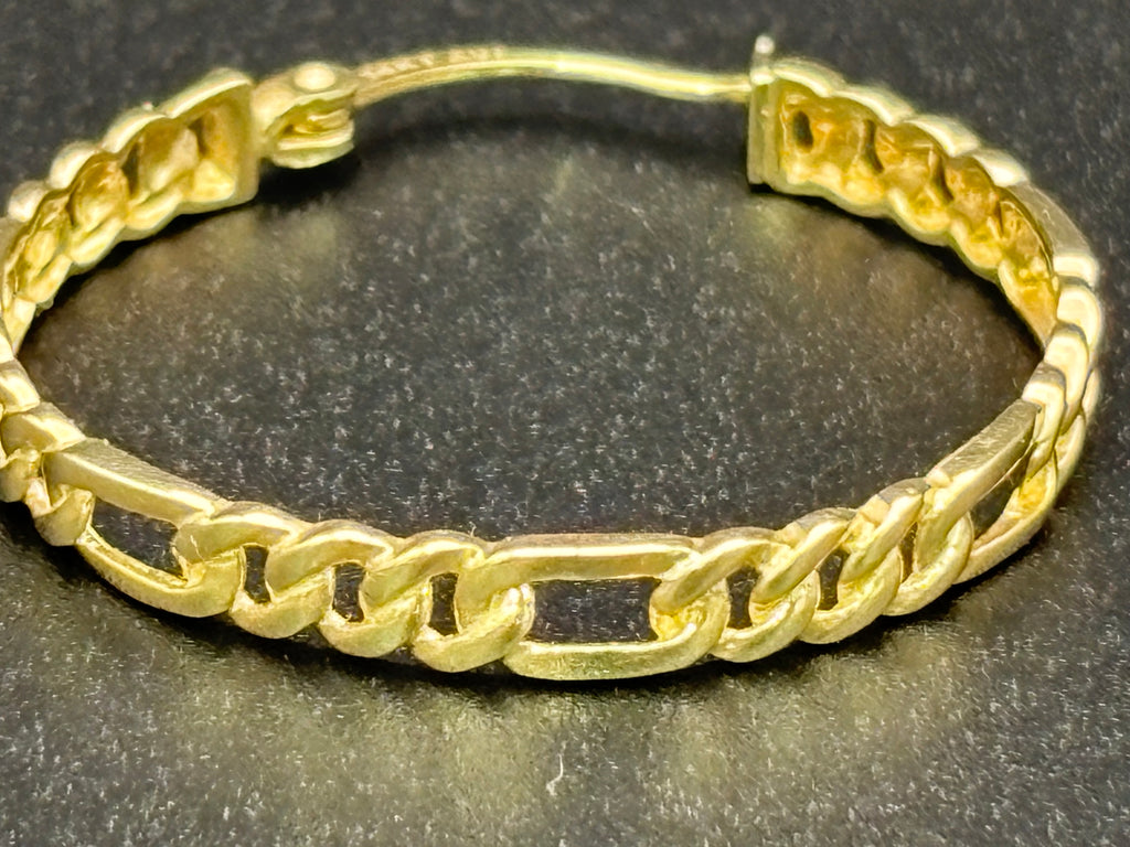 14k Solid Gold Figaro Hoop Earrings