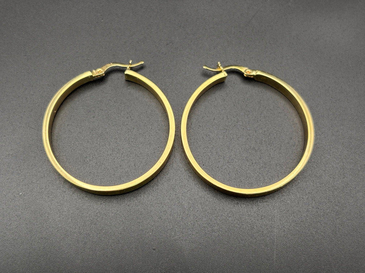 14k Solid Gold Cartier Hoop Earrings
