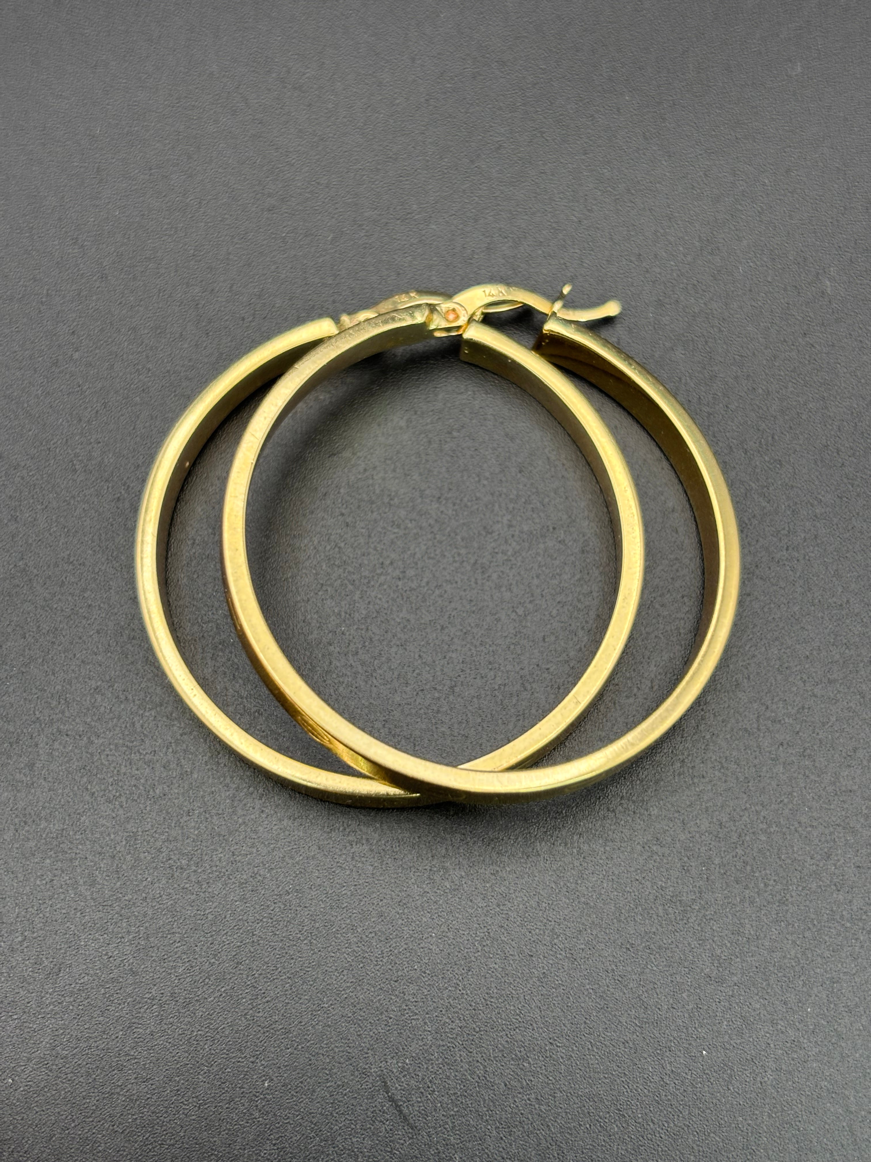 14k Solid Gold Cartier Hoop Earrings