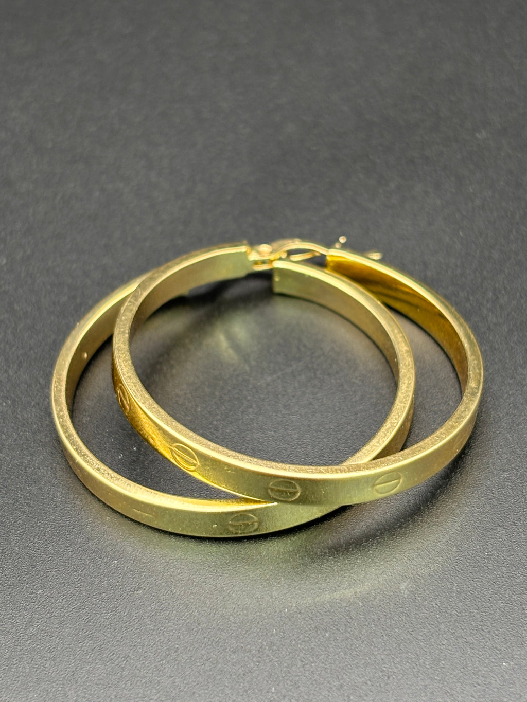 14k Solid Gold Cartier Hoop Earrings