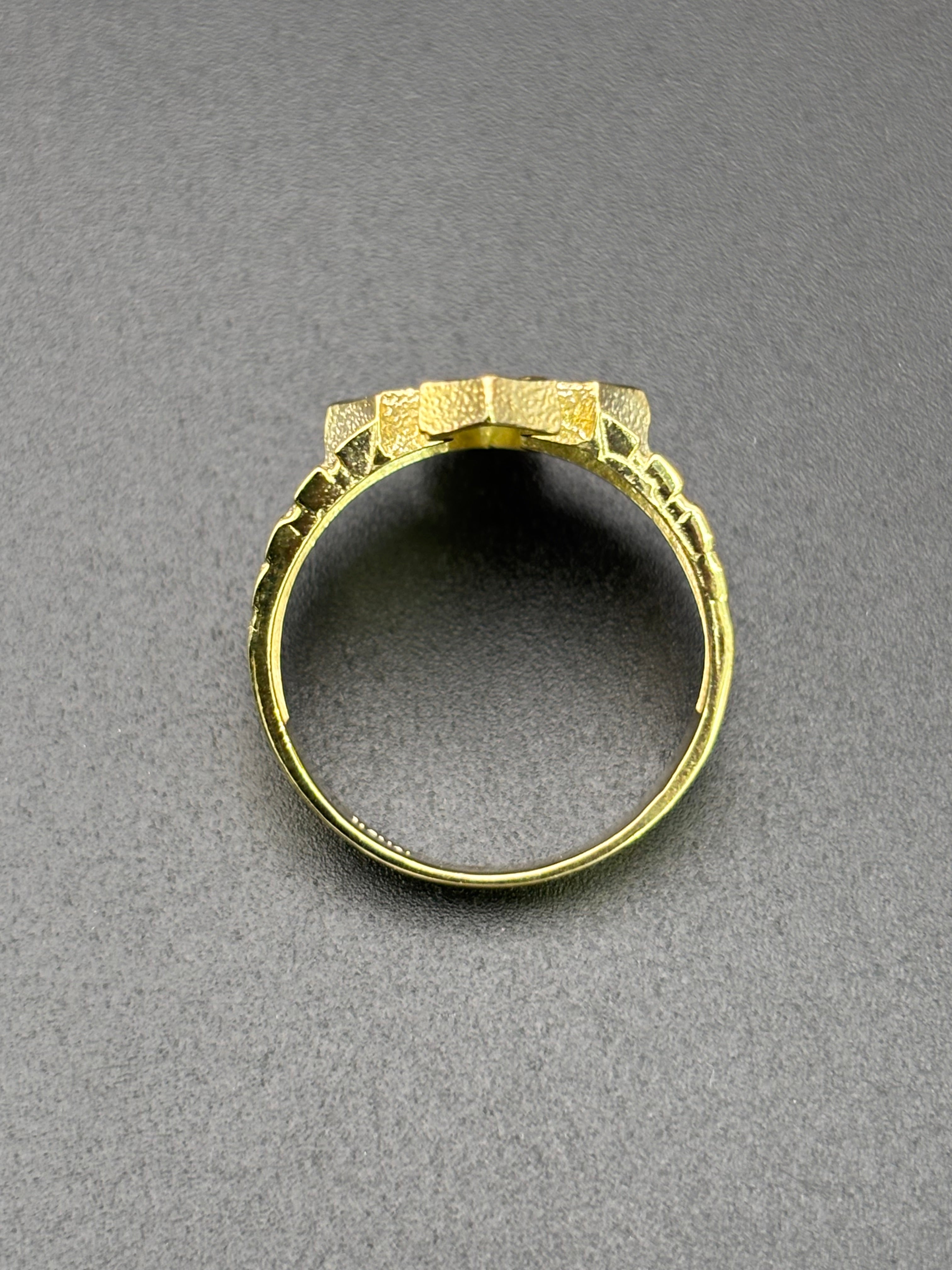 10k Solid Gold Nugget Ring Cross