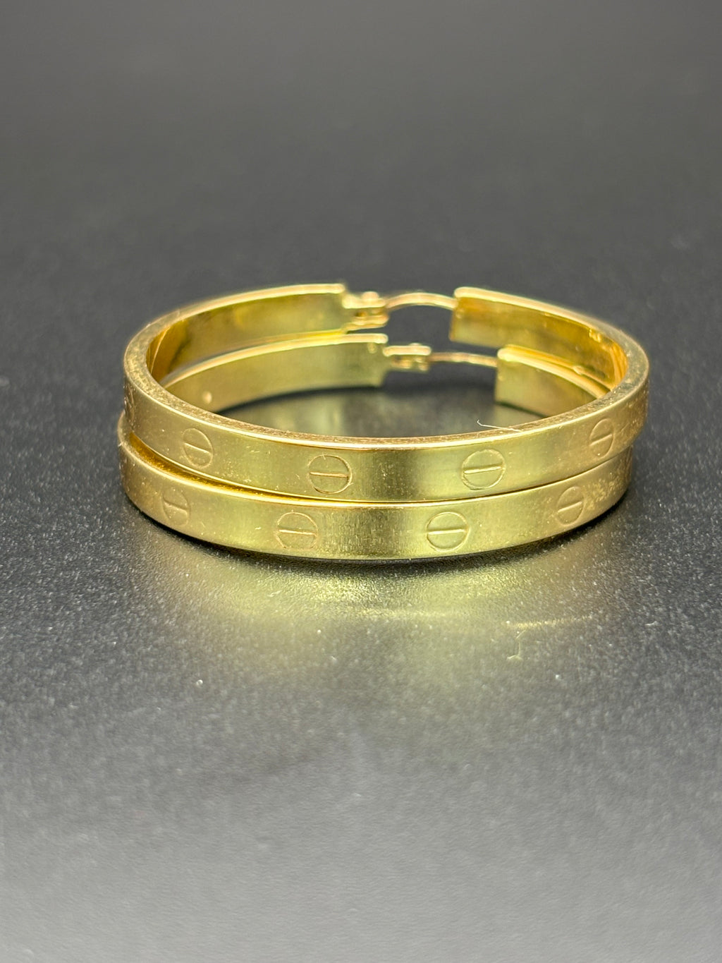 14k Solid Gold Cartier Hoop Earrings