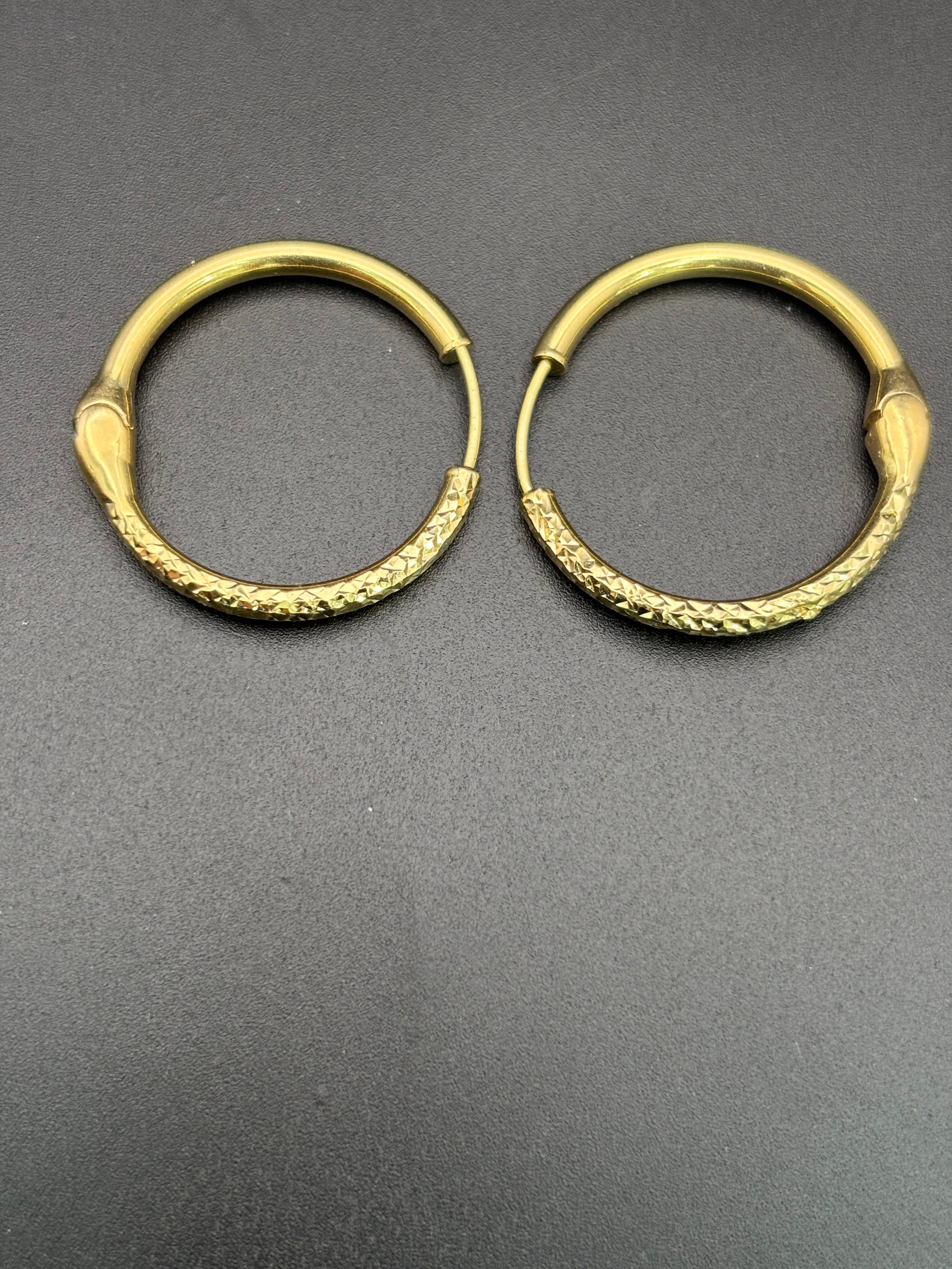 14k Solid Gold Hoop Earrings