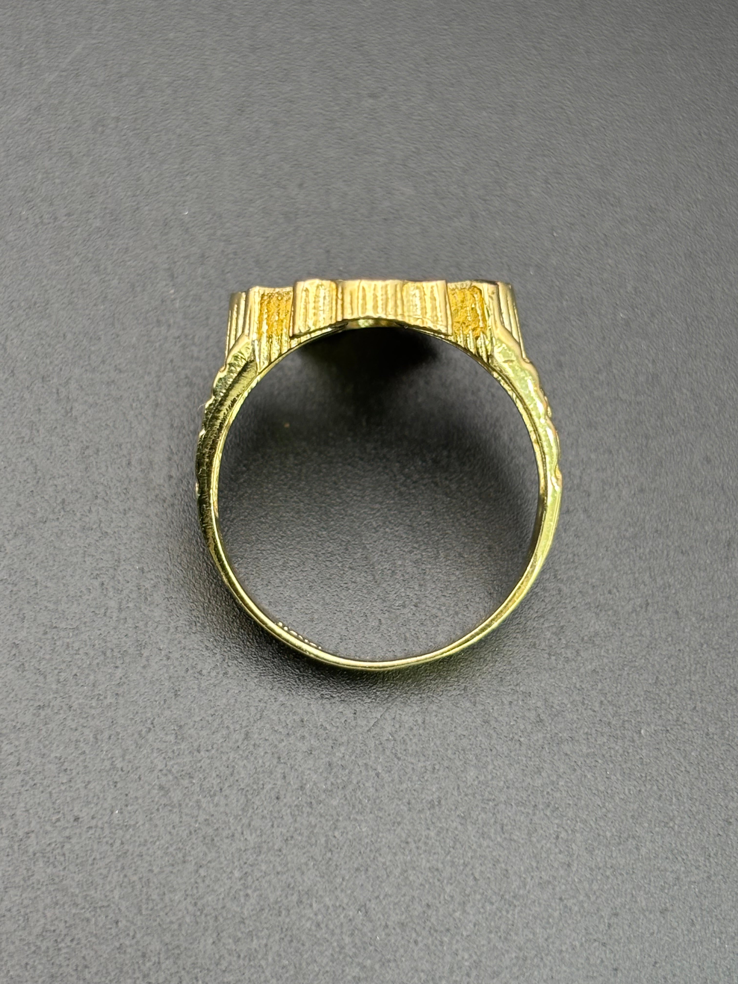 10k Solid Gold Nugget Ring Cross