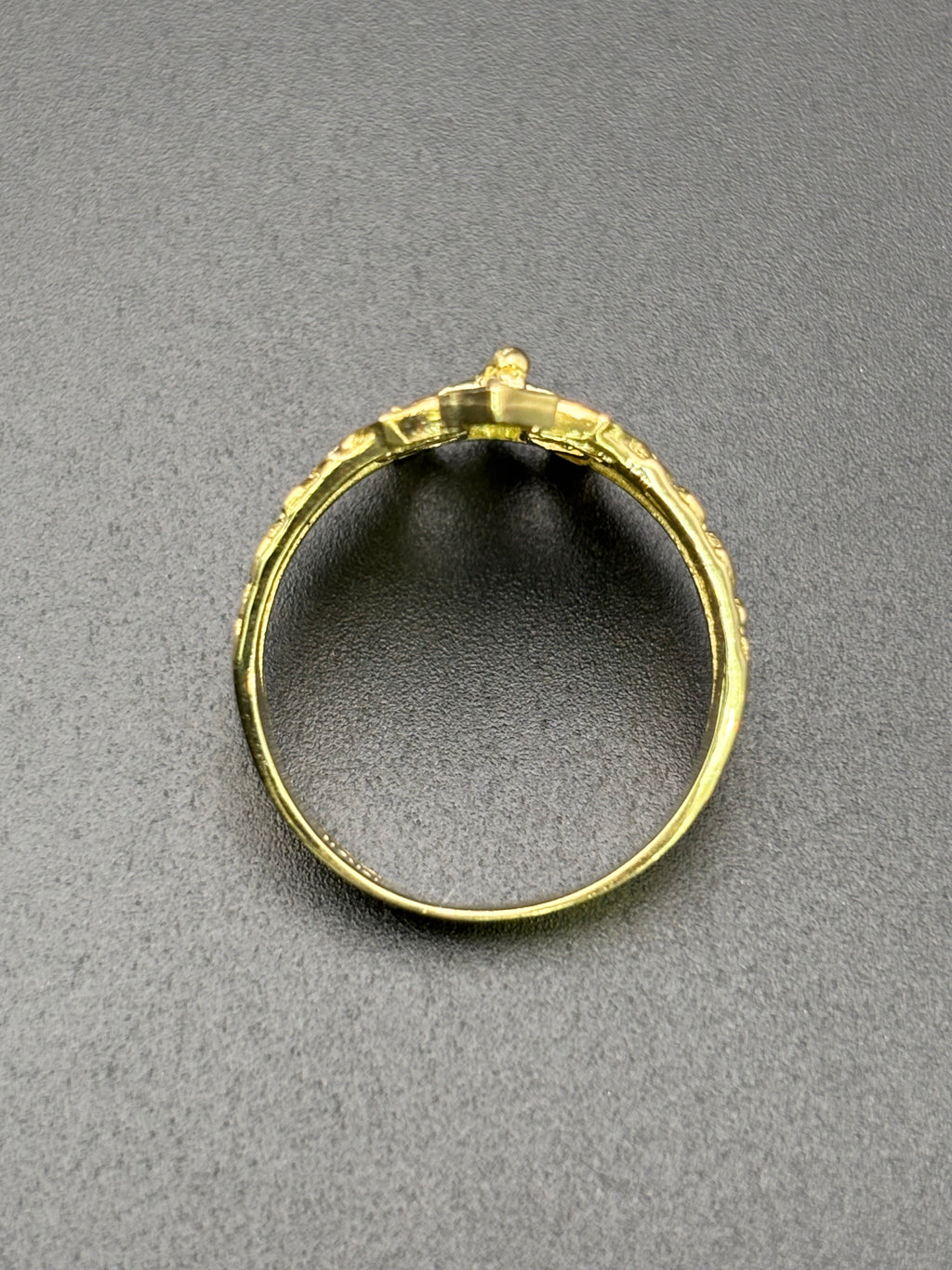 10k Solid Gold Nugget Ring Three Cross Jesus Christ