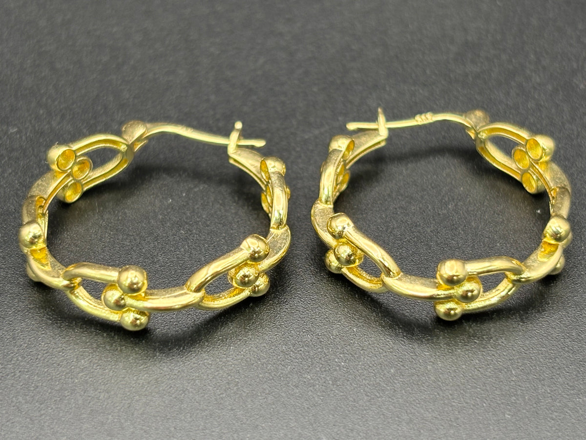 14k Solid Gold Hoop Earrings Tiffany