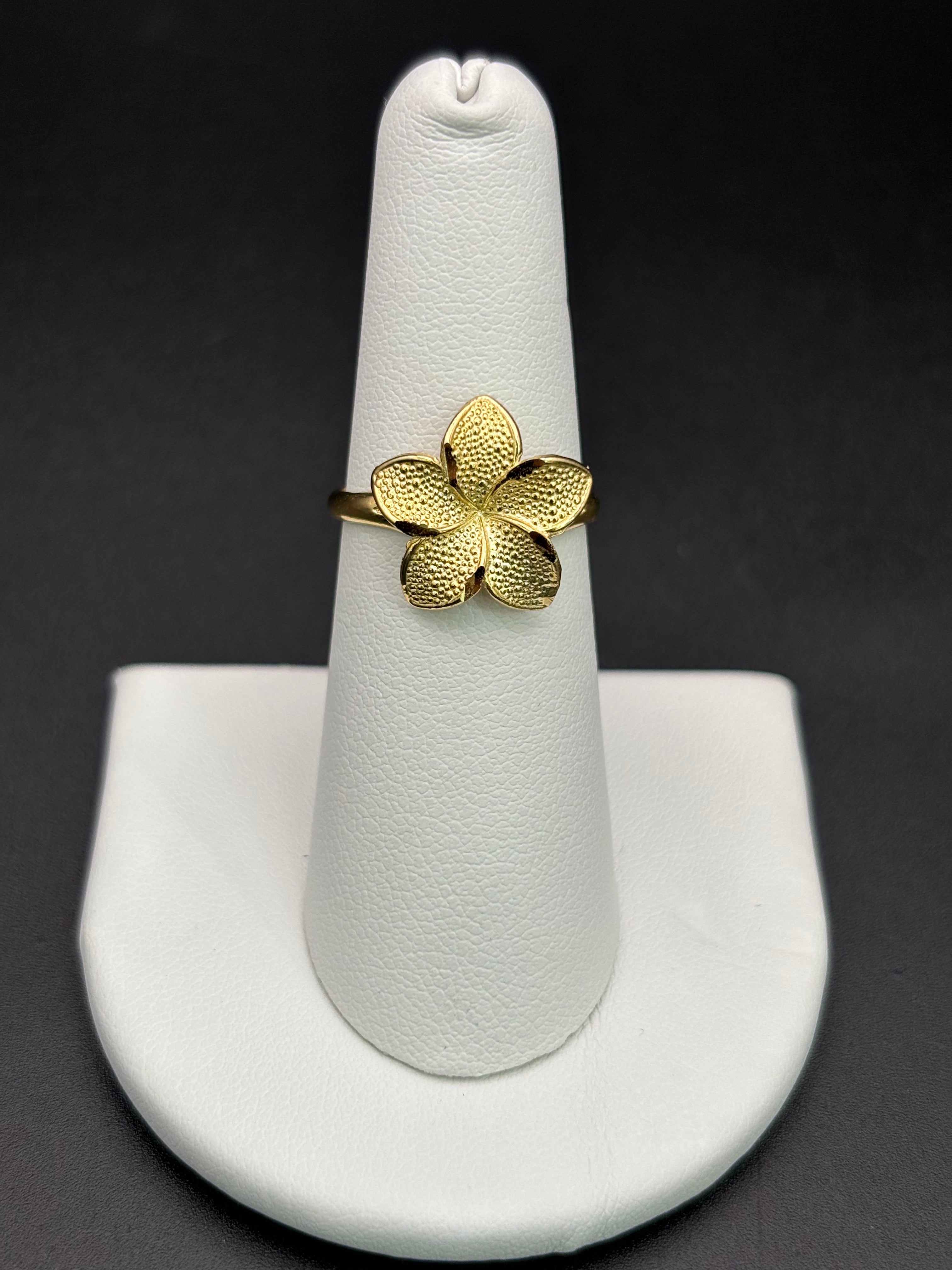 10k Solid Gold Ring Flower