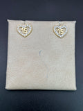 14k Solid Gold Earrings Quinceanera 15 Años