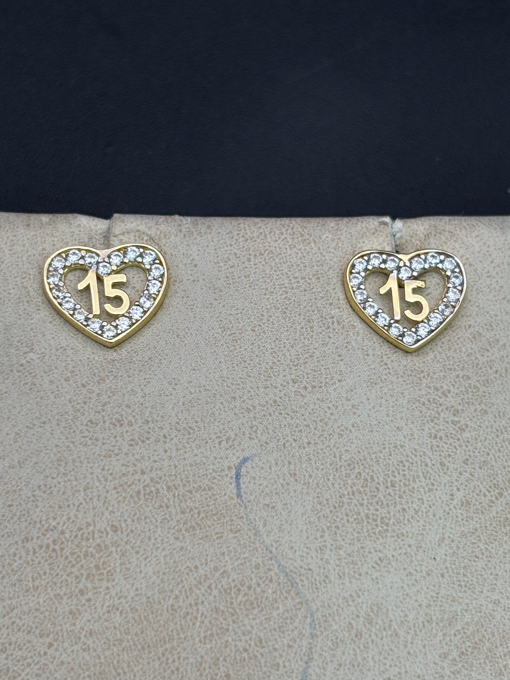 14k Solid Gold Earrings Quinceanera 15 Años