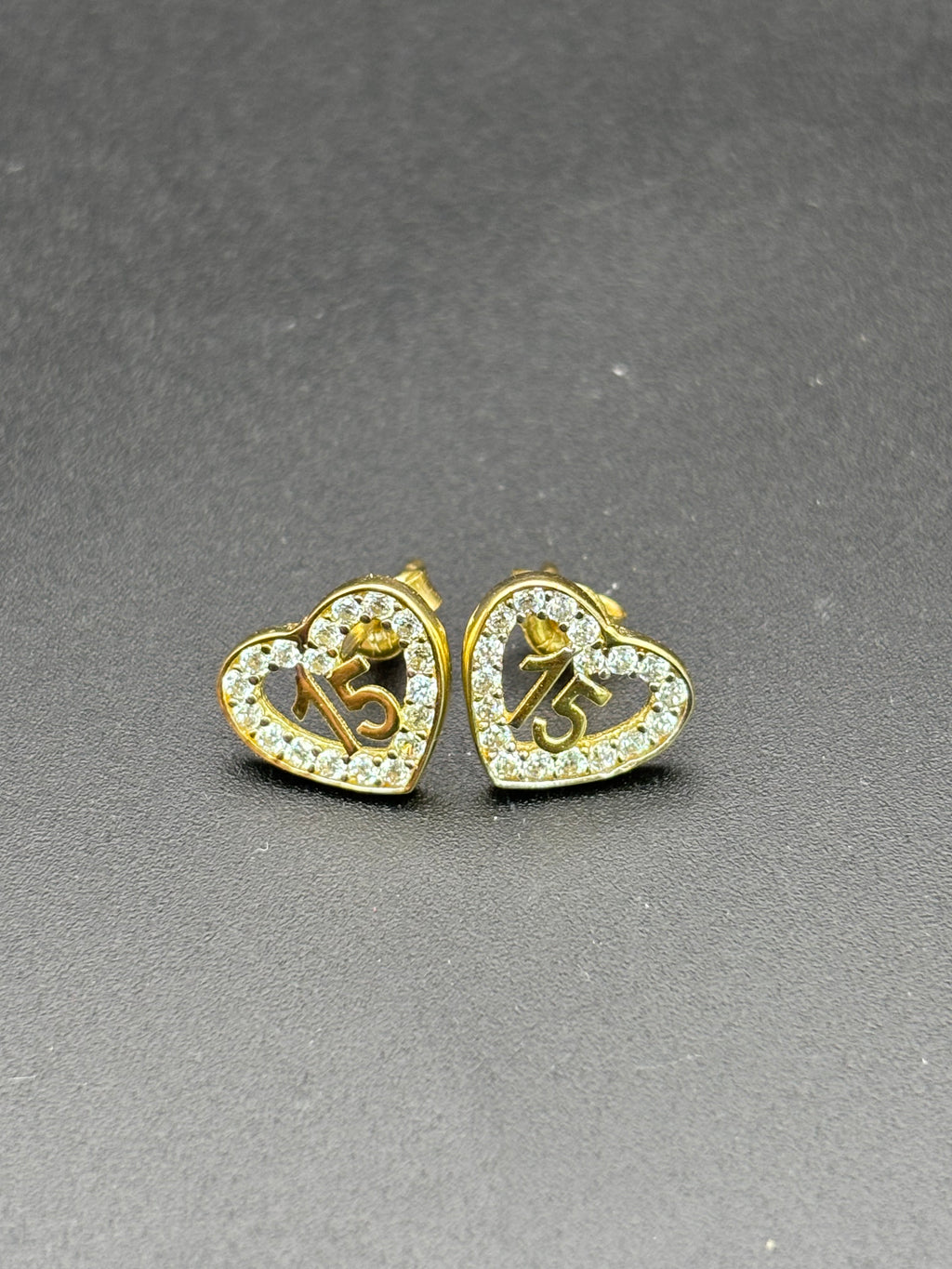 14k Solid Gold Earrings Quinceanera 15 Años