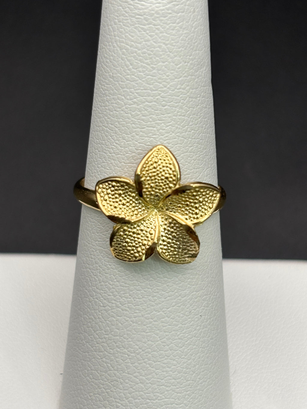 10k Solid Gold Ring Flower