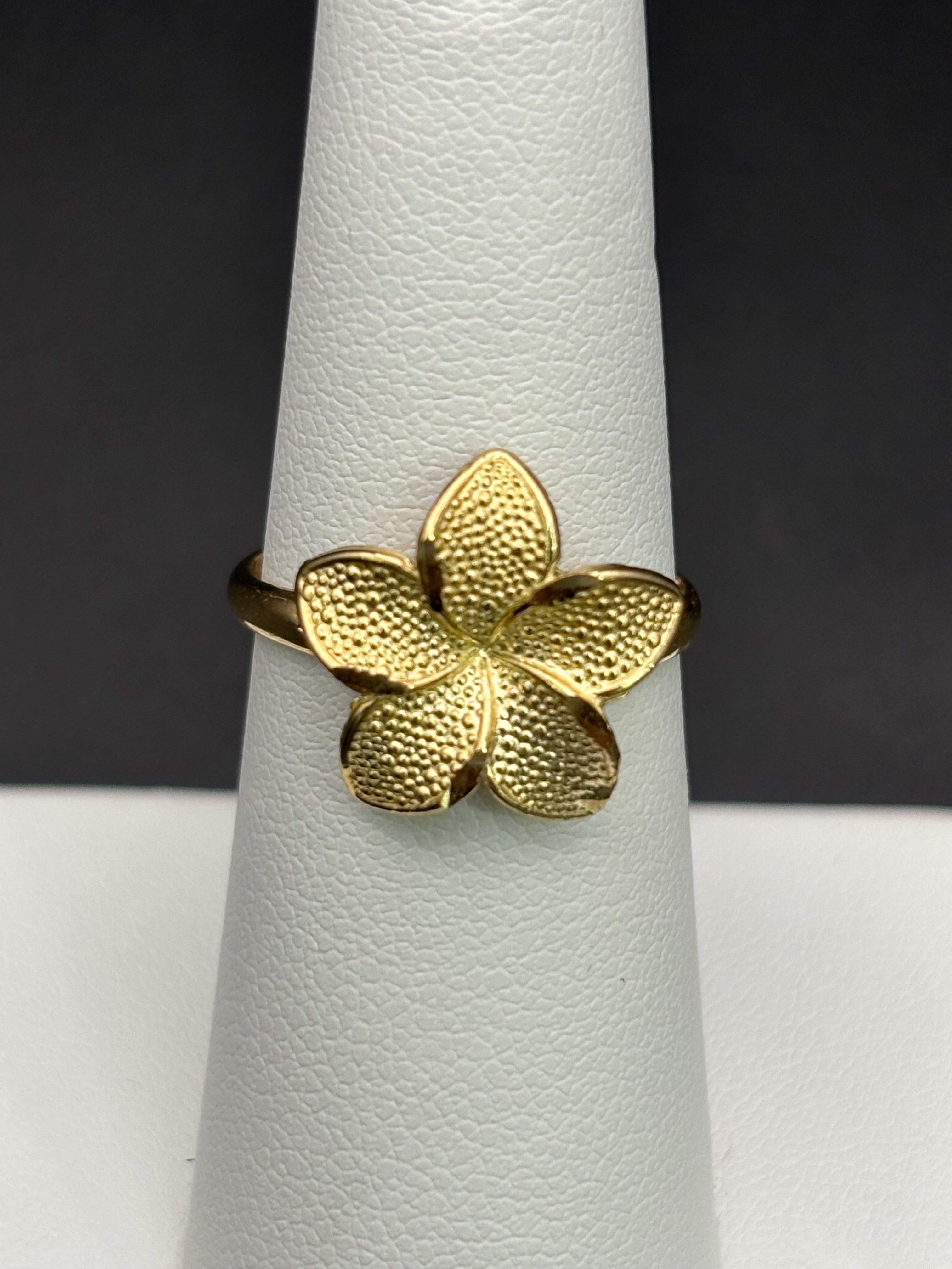 10k Solid Gold Ring Flower