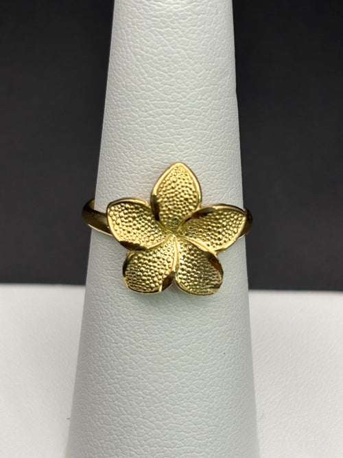 10k Solid Gold Ring Flower