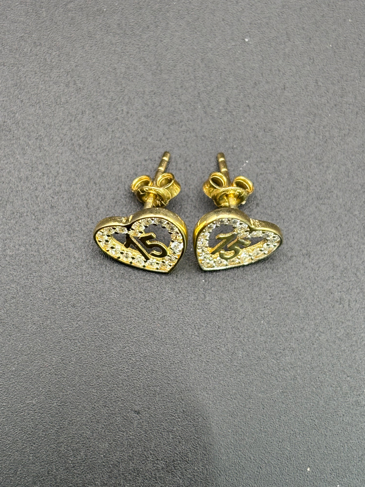 14k Solid Gold Earrings Quinceanera 15 Años
