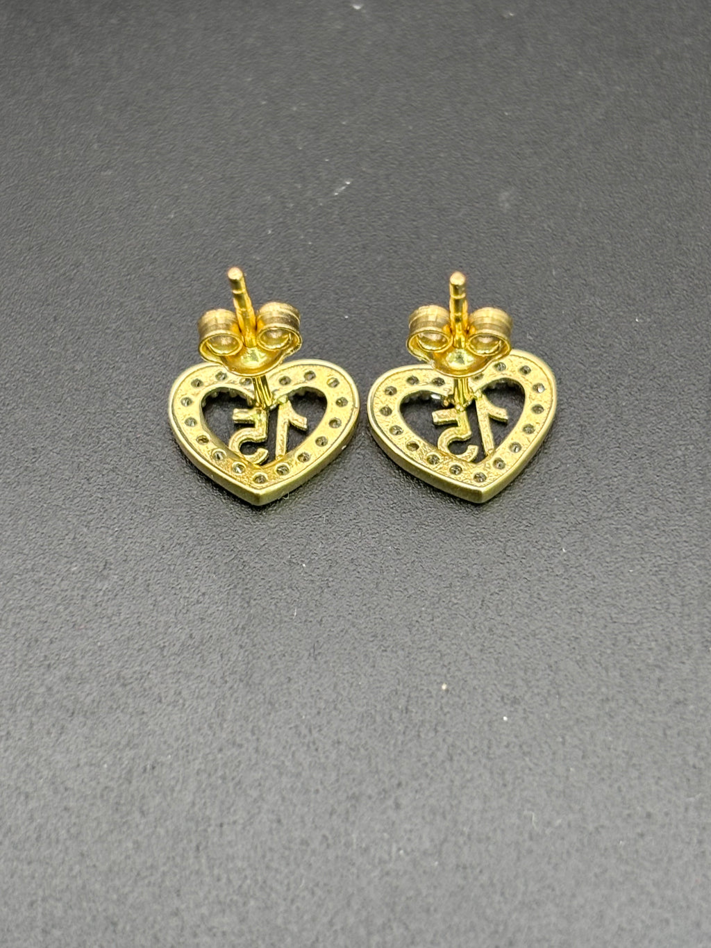 14k Solid Gold Earrings Quinceanera 15 Años