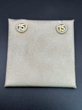 14k Solid Gold Earrings Quinceanera 15 Años