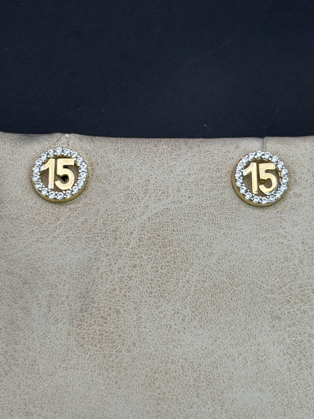 14k Solid Gold Earrings Quinceanera 15 Años