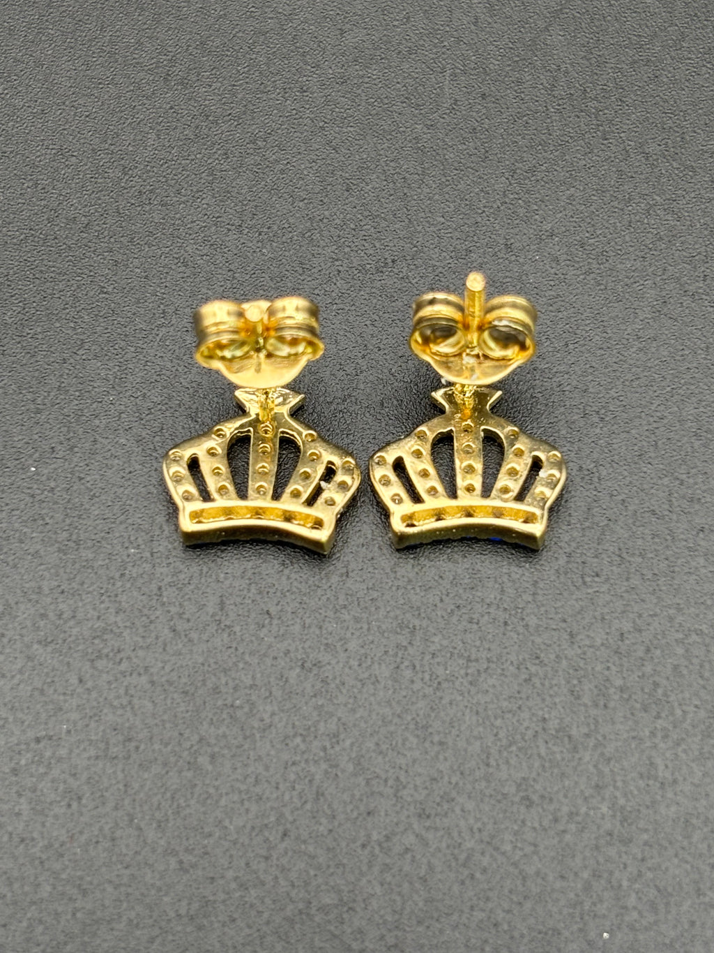 14k Solid Gold Earrings Quinceanera 15 Años Crown