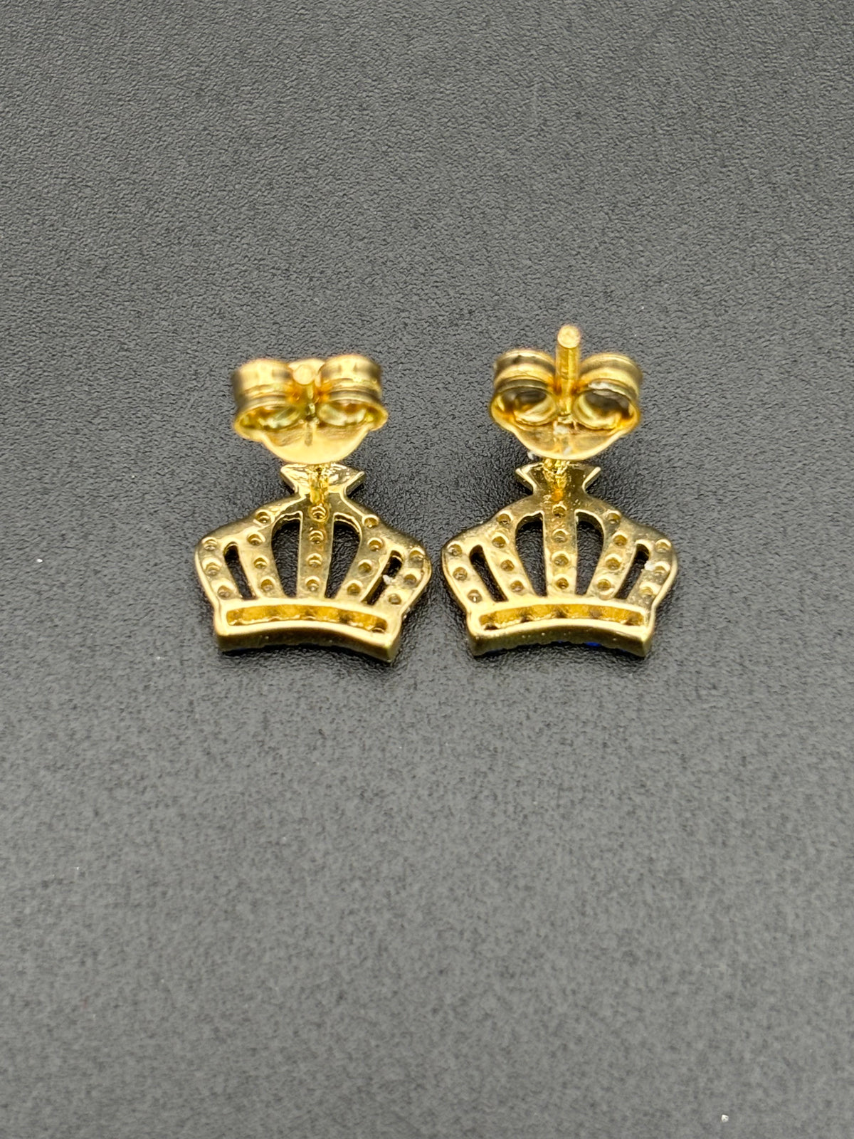 14k Solid Gold Earrings Quinceanera 15 Años Crown