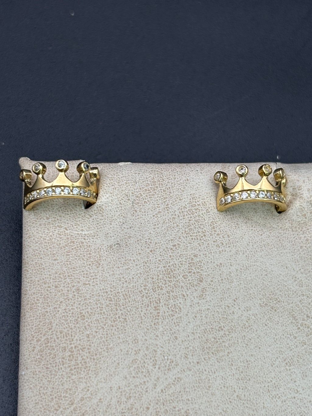 14k Solid Gold Earrings Quinceanera 15 Años Crown