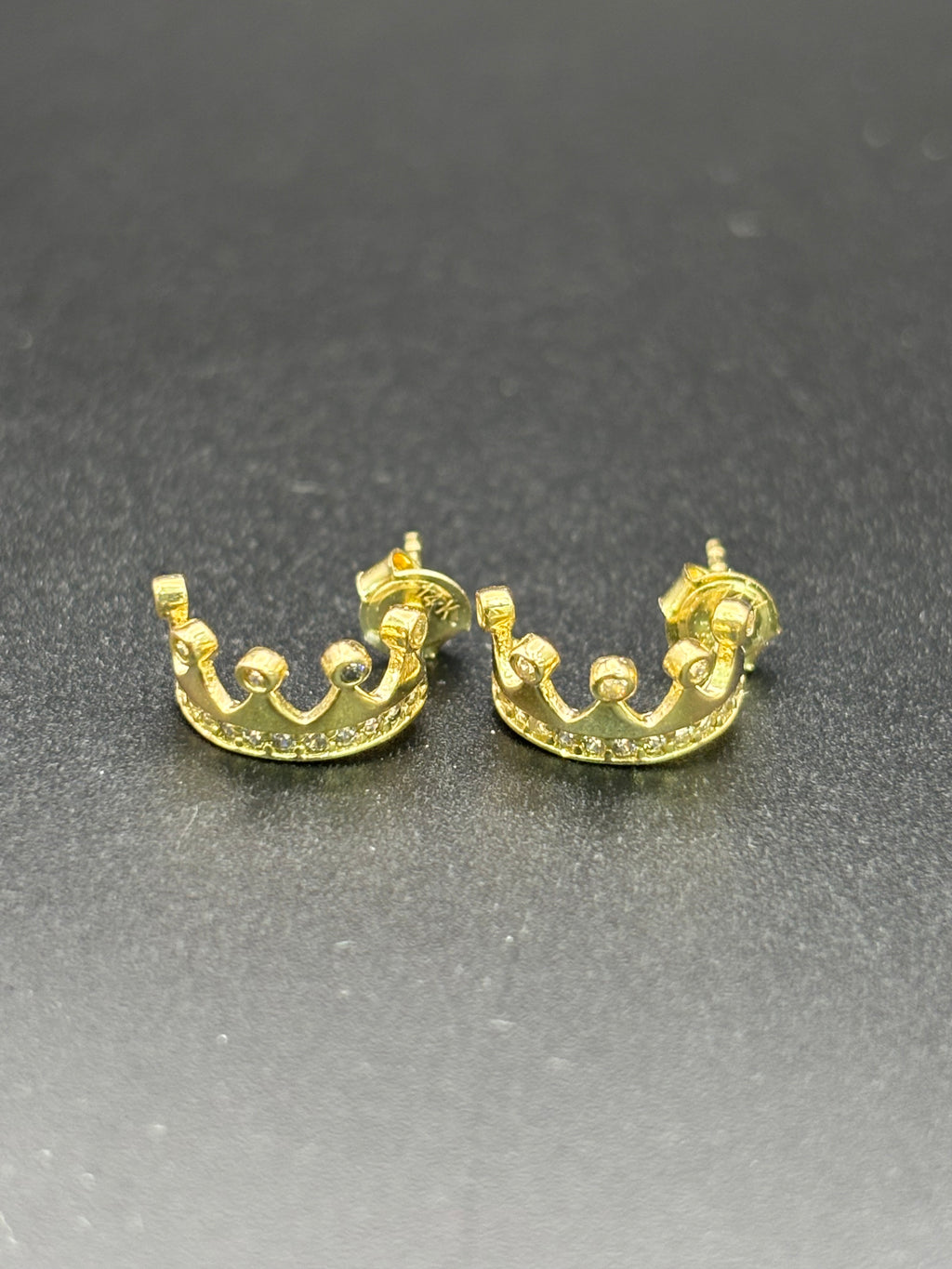 14k Solid Gold Earrings Quinceanera 15 Años Crown