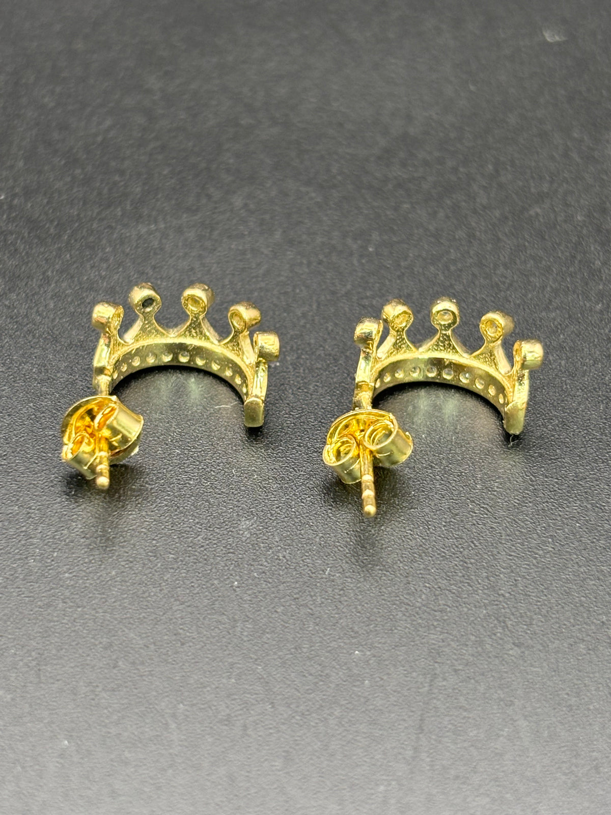 14k Solid Gold Earrings Quinceanera 15 Años Crown