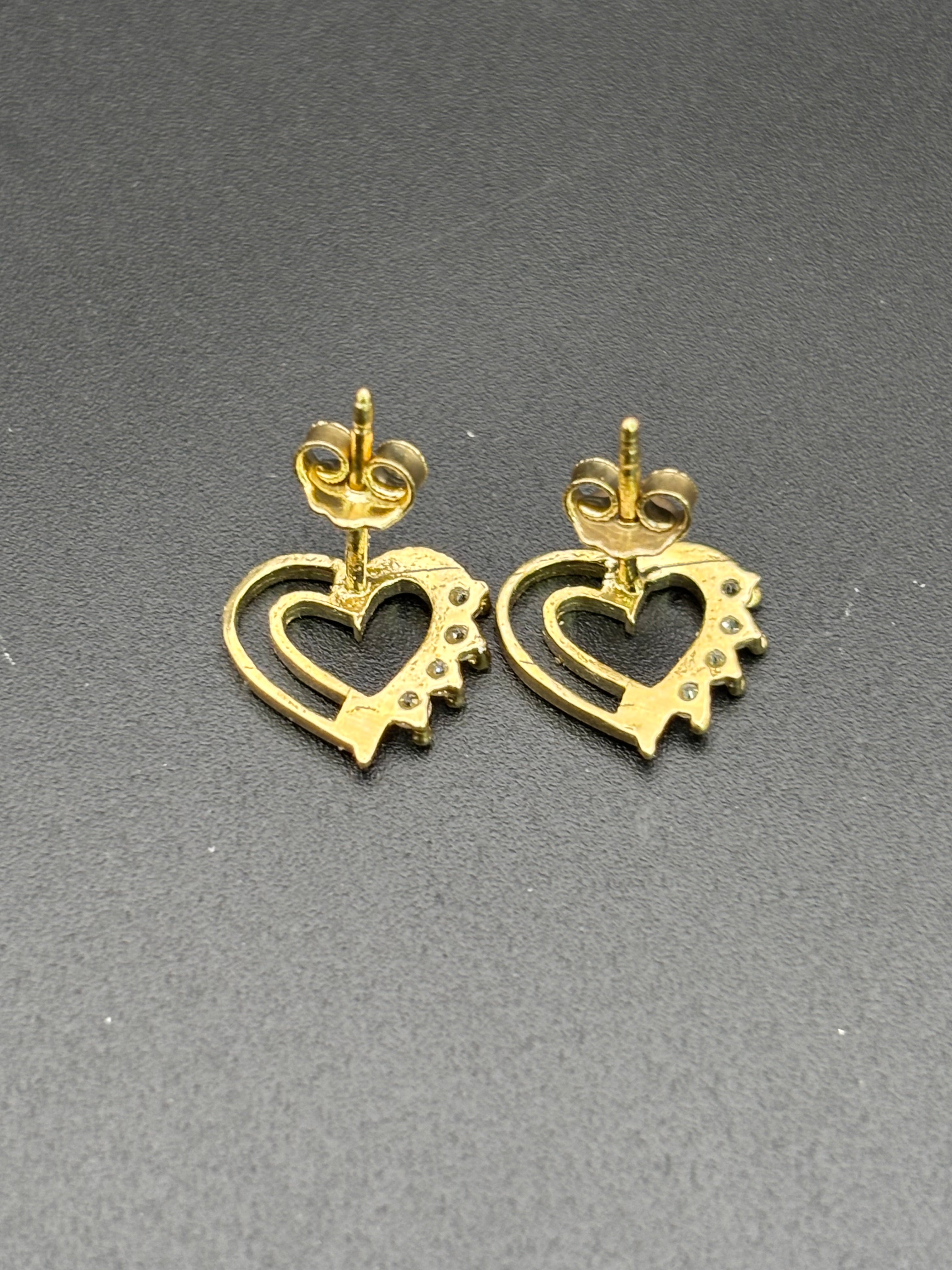 14k Solid Gold Earrings Quinceanera 15 Años Heart