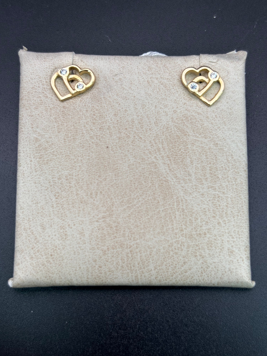 14k Solid Gold Earrings Quinceanera 15 Años Heart
