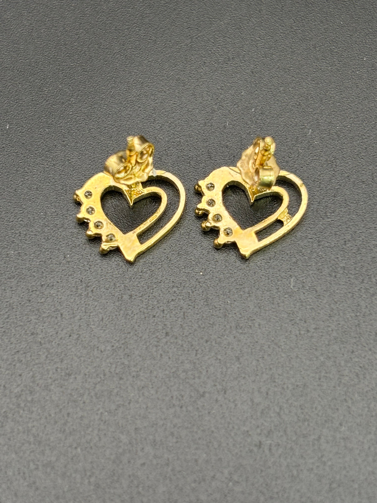 14k Solid Gold Earrings Quinceanera 15 Años Heart with Crown