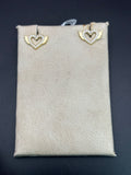 14k Solid Gold Earrings Quinceanera 15 Años Heart with Wings