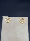 14k Solid Gold Earrings Quinceanera 15 Años Heart