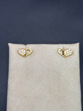 14k Solid Gold Earrings Quinceanera 15 Años Heart