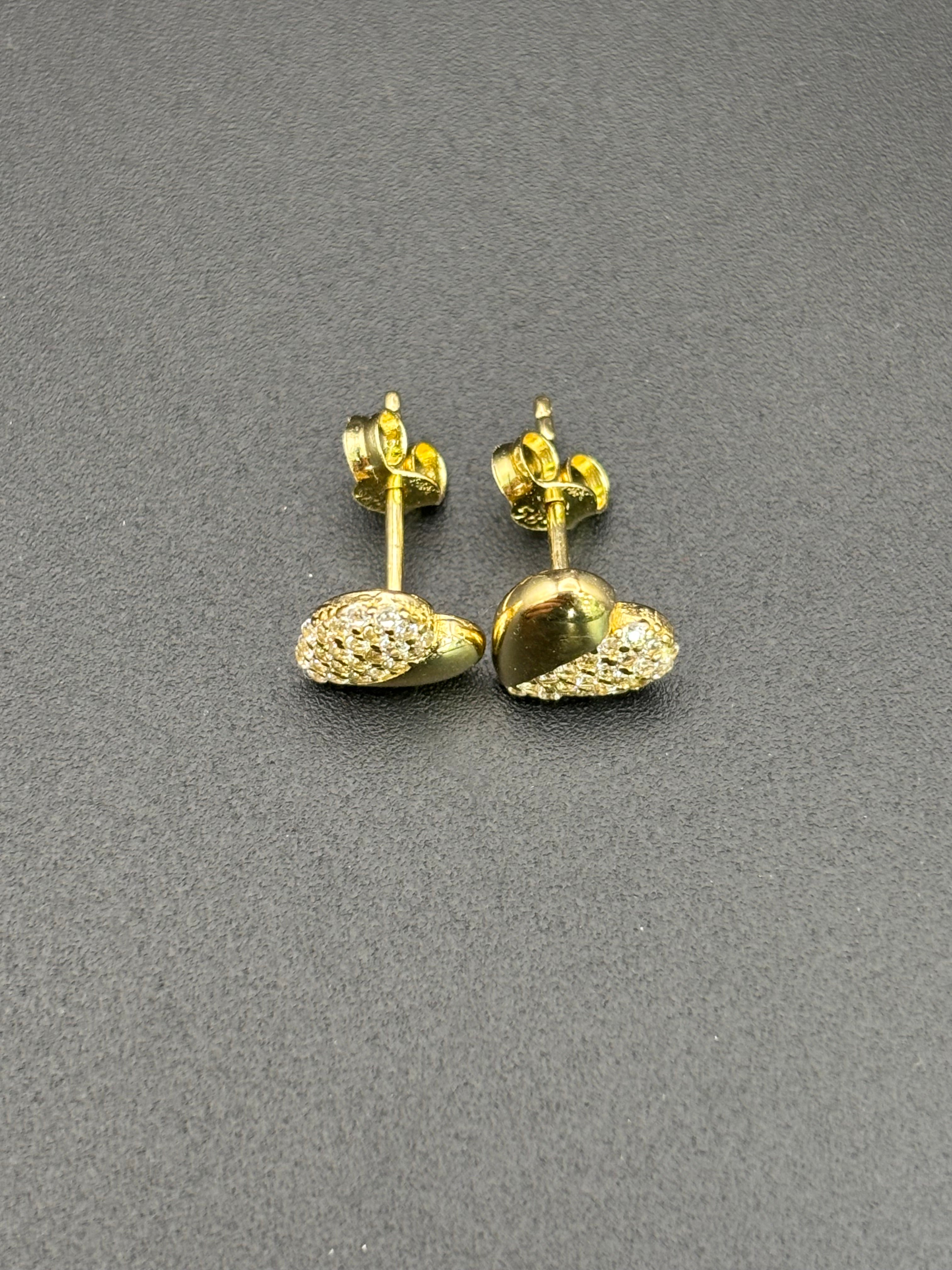 14k Solid Gold Earrings Quinceanera 15 Años Heart
