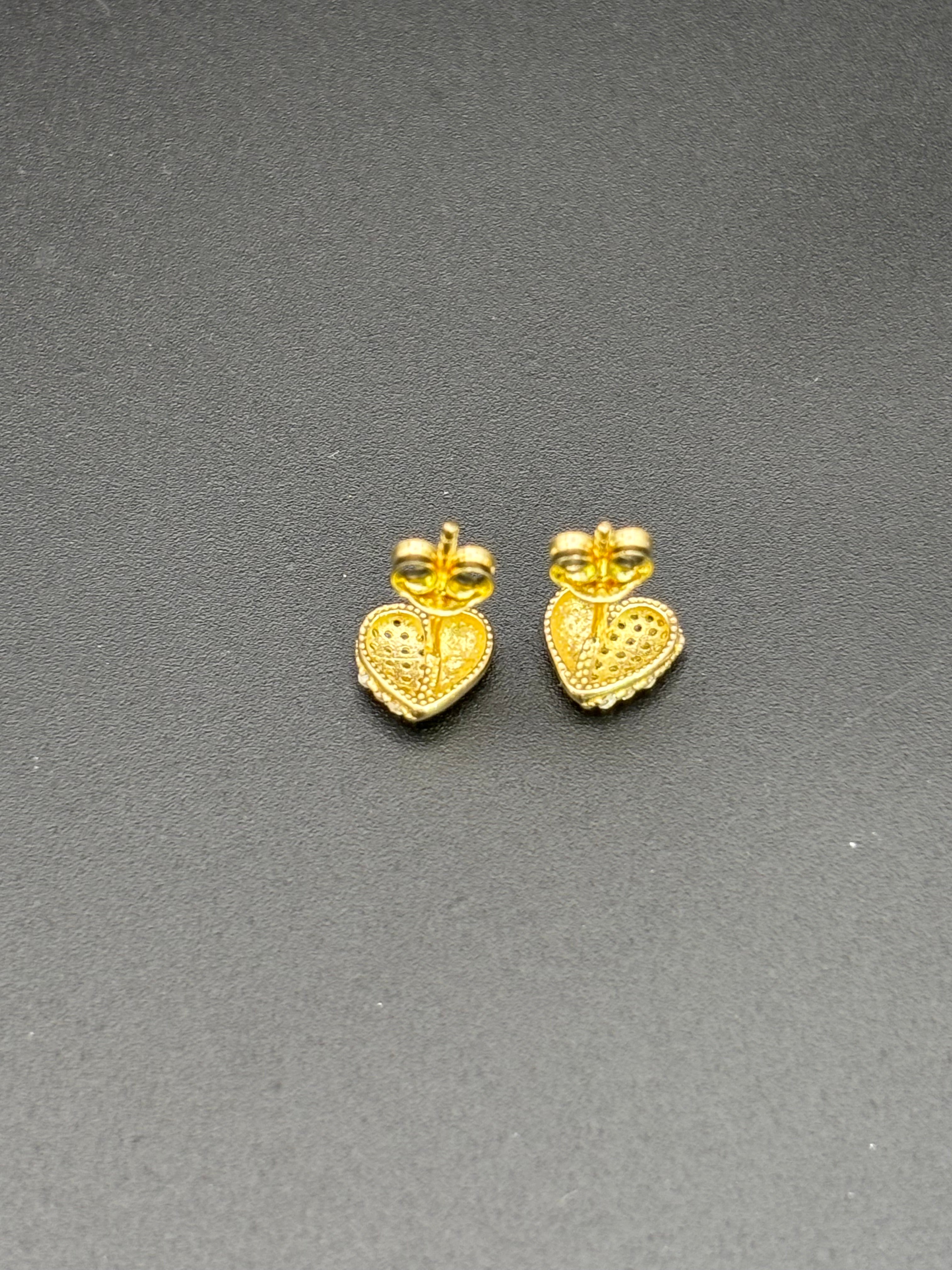 14k Solid Gold Earrings Quinceanera 15 Años Heart